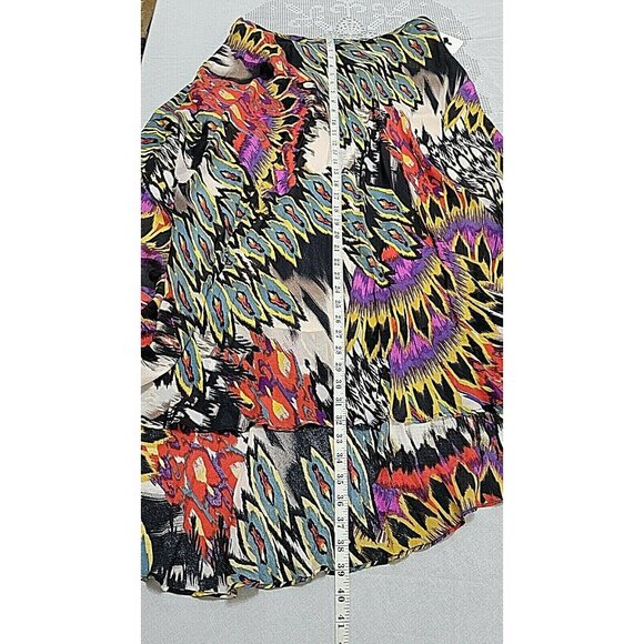 CASUAL STUDIO WOMEN'S 100%RAYON  CHIFFON MAX HIGH LOW  SKIRT SIZE L# 344 - Picture 6 of 8